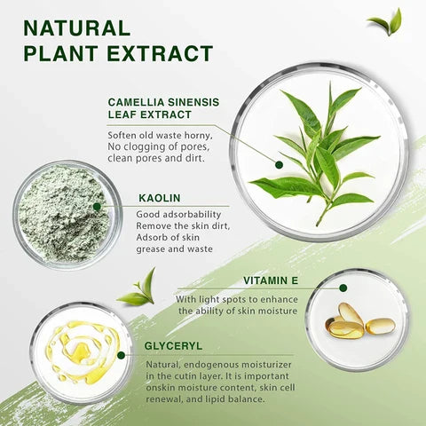 Green Tea Mask Stick – Deep Cleansing & Blackhead Removal Clay Mask with Natural Green Tea Extract (40g)
