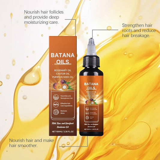 Batana Oil with Rosemary, Castor & Pumpkin Seed Oils – 100% Pure Honduran Blend for Hair Growth, Strength & Shine (120ml)
