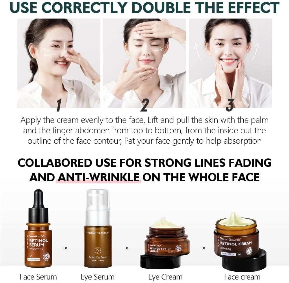 Retinol Face Cream – Whitening, Anti-Wrinkle & Deep Moisturizer for Dry Skin | Skin Firming & Rejuvenation