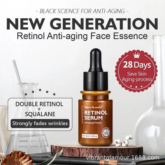 Vibrant Glamour Retinol Serum – Anti-Aging & Firming Face Serum with Hyaluronic Acid, Vitamin E & Antioxidants