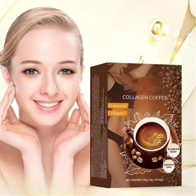 Collagen Coffee with Probiotics – Skin Glow & Body Slimming Beauty Coffee | Anti-Aging Collagen Drink for Healthy Skin, Hair & Metabolism