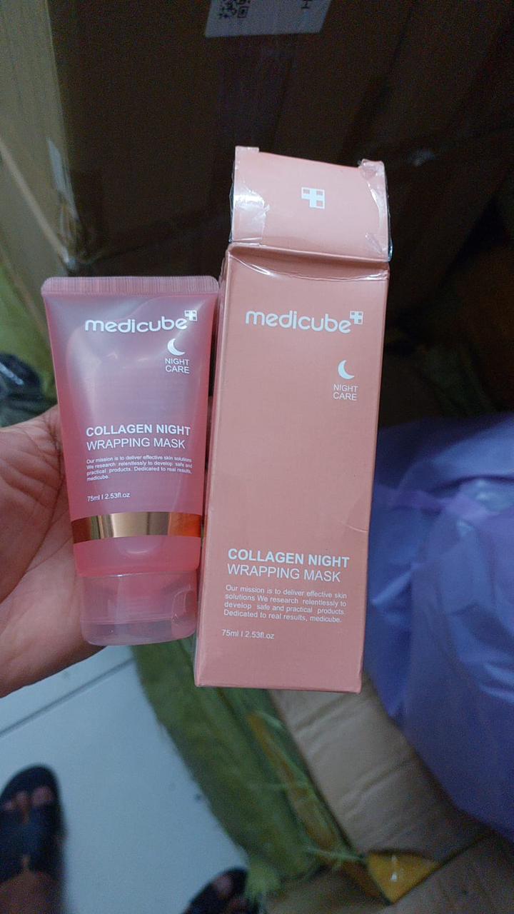 Medicube Collagen Night Wrapping Mask - Overnight Peel-Off Facial Mask for Skin Elasticity & Hydration - 75ml