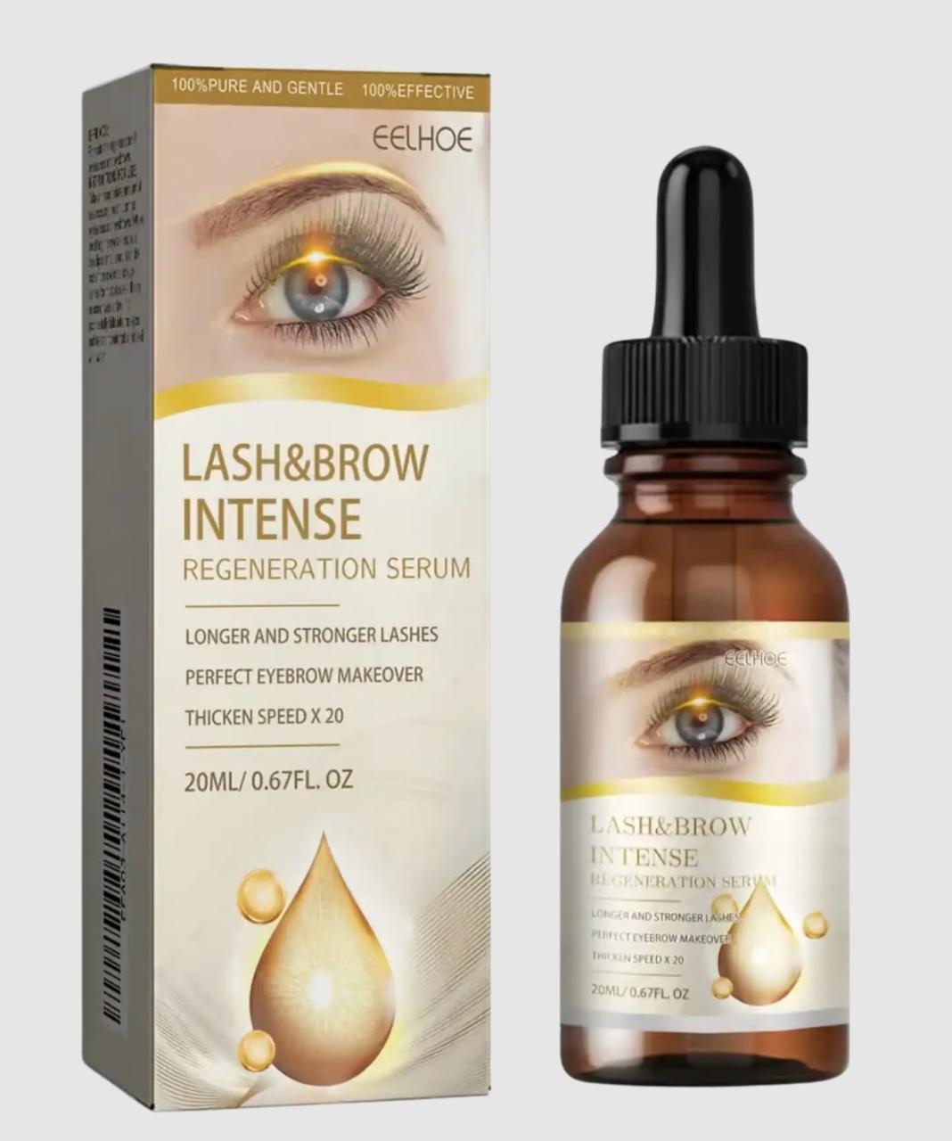 EELHOE Intense Lash & Brow Serum - Pure and Gentle Eyelash Growth Treatment for Stronger, Thicker Hair - 20ml