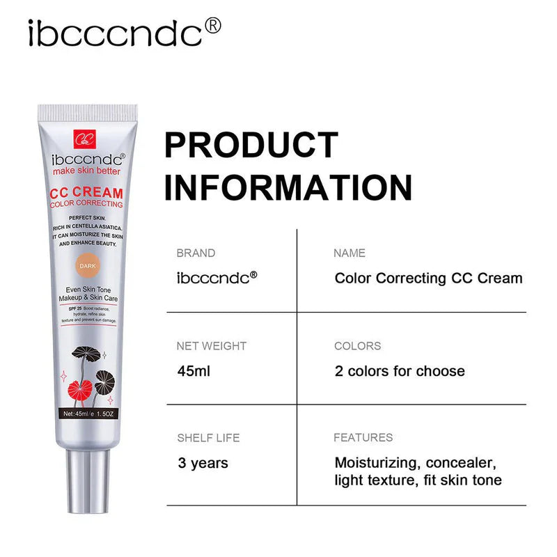 Moisturizing Correcting CC Cream – All-in-One Foundation, Concealer & Brightening Cream for Flawless Skin (40ml)