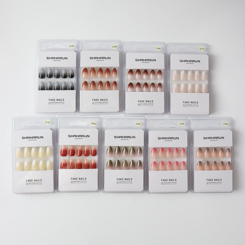 Female Press-On Nails – 12 Packets (20 Pieces Per Packet) – Ready-to-Wear Acrylic Nail Set for Women