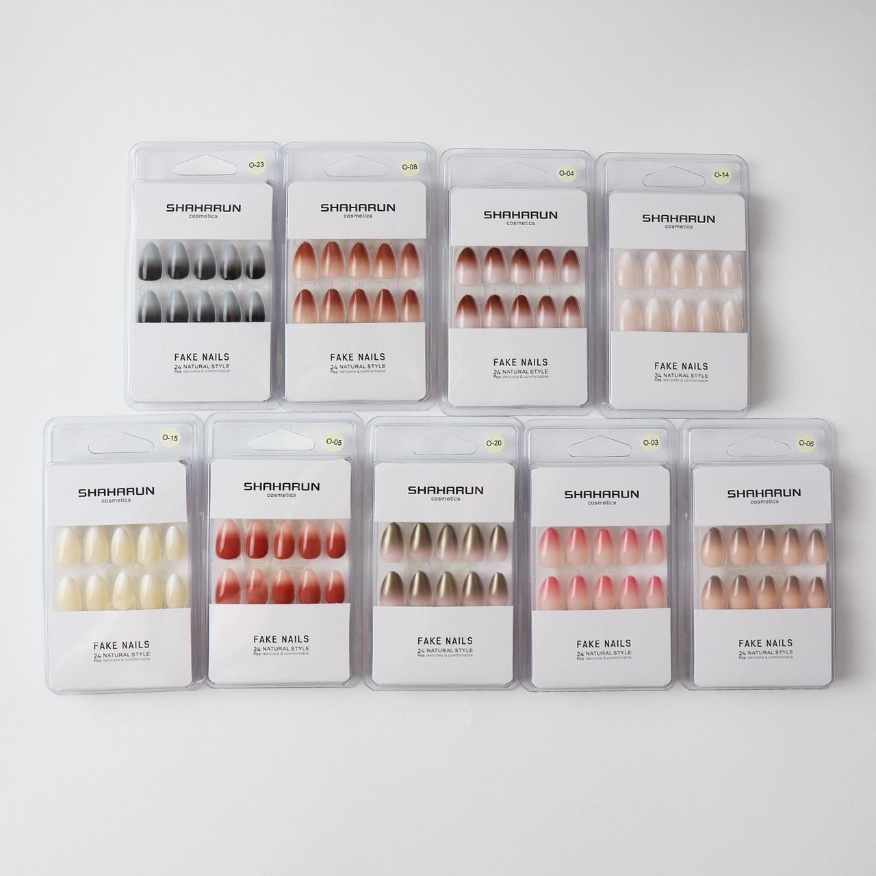 Female Press-On Nails – 12 Packets (20 Pieces Per Packet) – Ready-to-Wear Acrylic Nail Set for Women