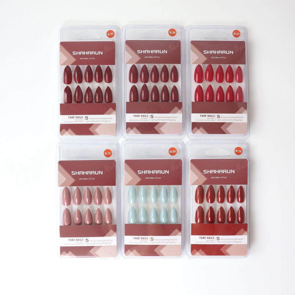 Female Press-On Nails – 12 Packets (20 Pieces Per Packet) – Ready-to-Wear Acrylic Nail Set for Women
