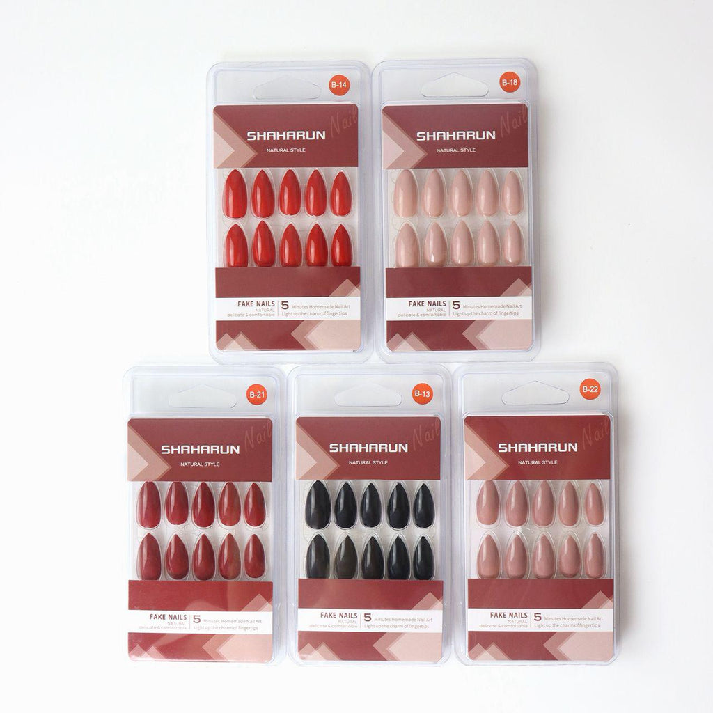 Female Press-On Nails – 12 Packets (20 Pieces Per Packet) – Ready-to-Wear Acrylic Nail Set for Women